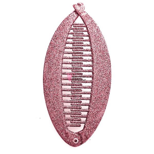 Accesoriu tip banana pentru prins parul din plastic PZS001CC - Pink cu sclipici